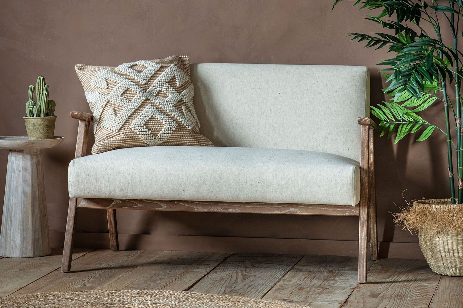 Gallery Direct Neyland Natural Linen Fabric Seater Sofa