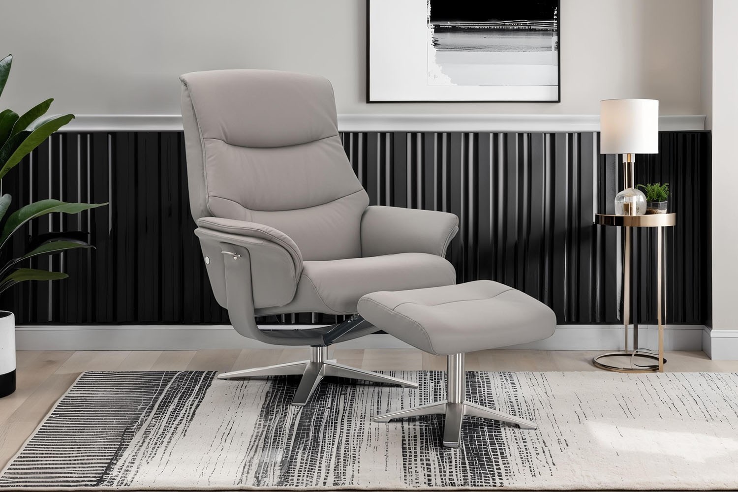 Hudson Slate Swivel Recliner