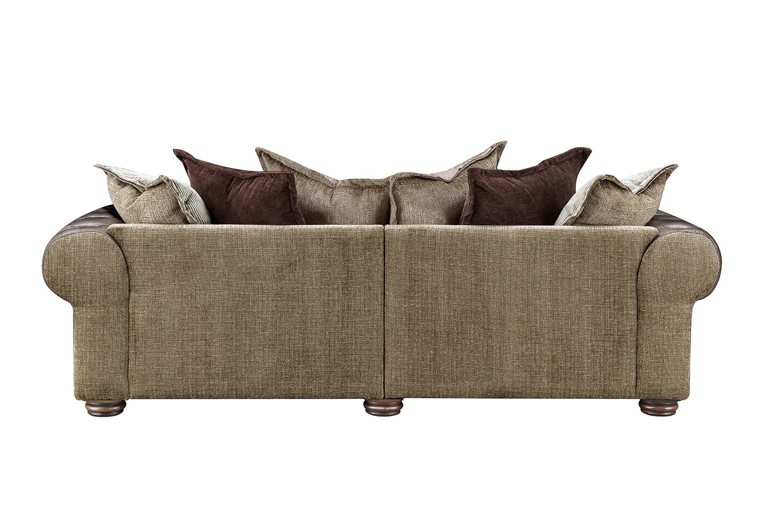Atlantis Fabric & Leather Mix Pillow Back 3 Seater Sofa | Furniture World