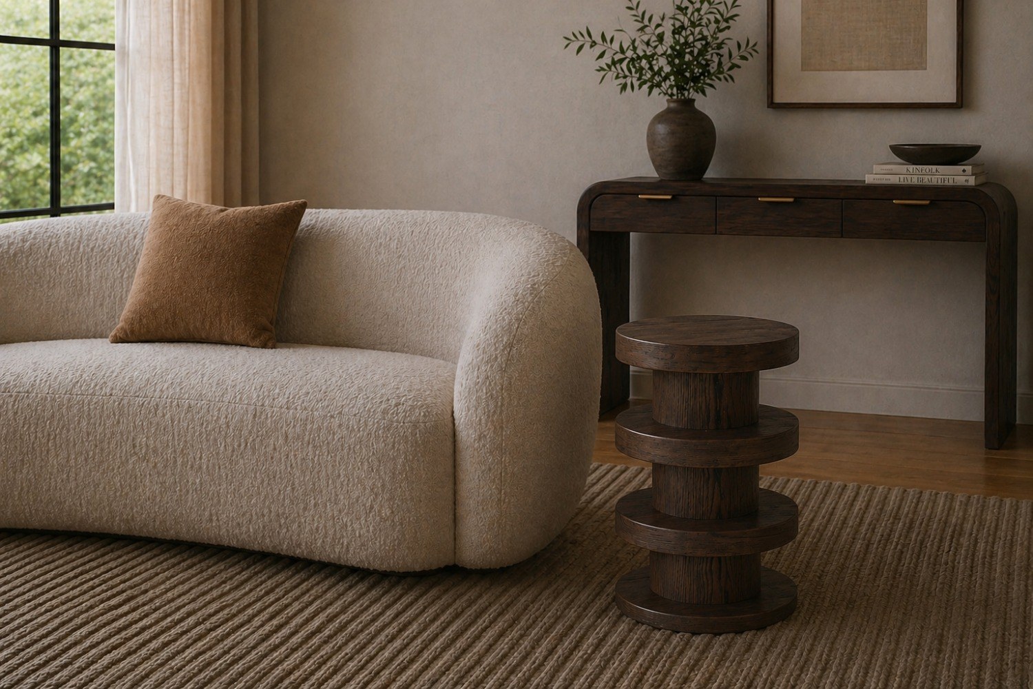 California Dark Oak Bobbin Side Table | Furniture World