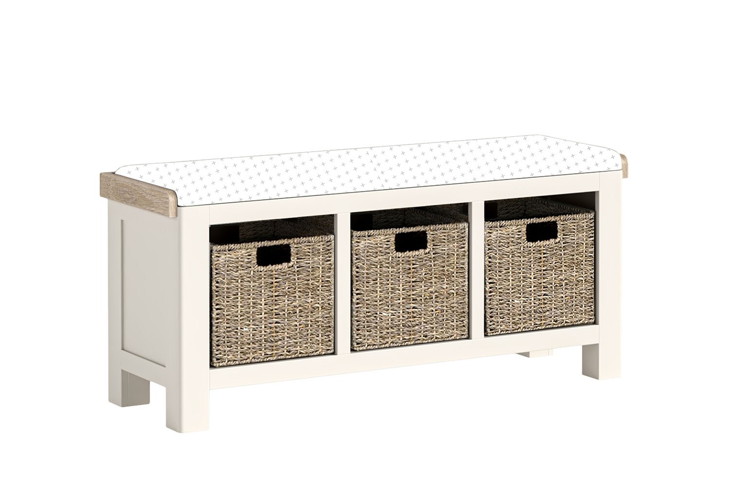 Windsor Country Oak Painted Storage Bench | Furniture World