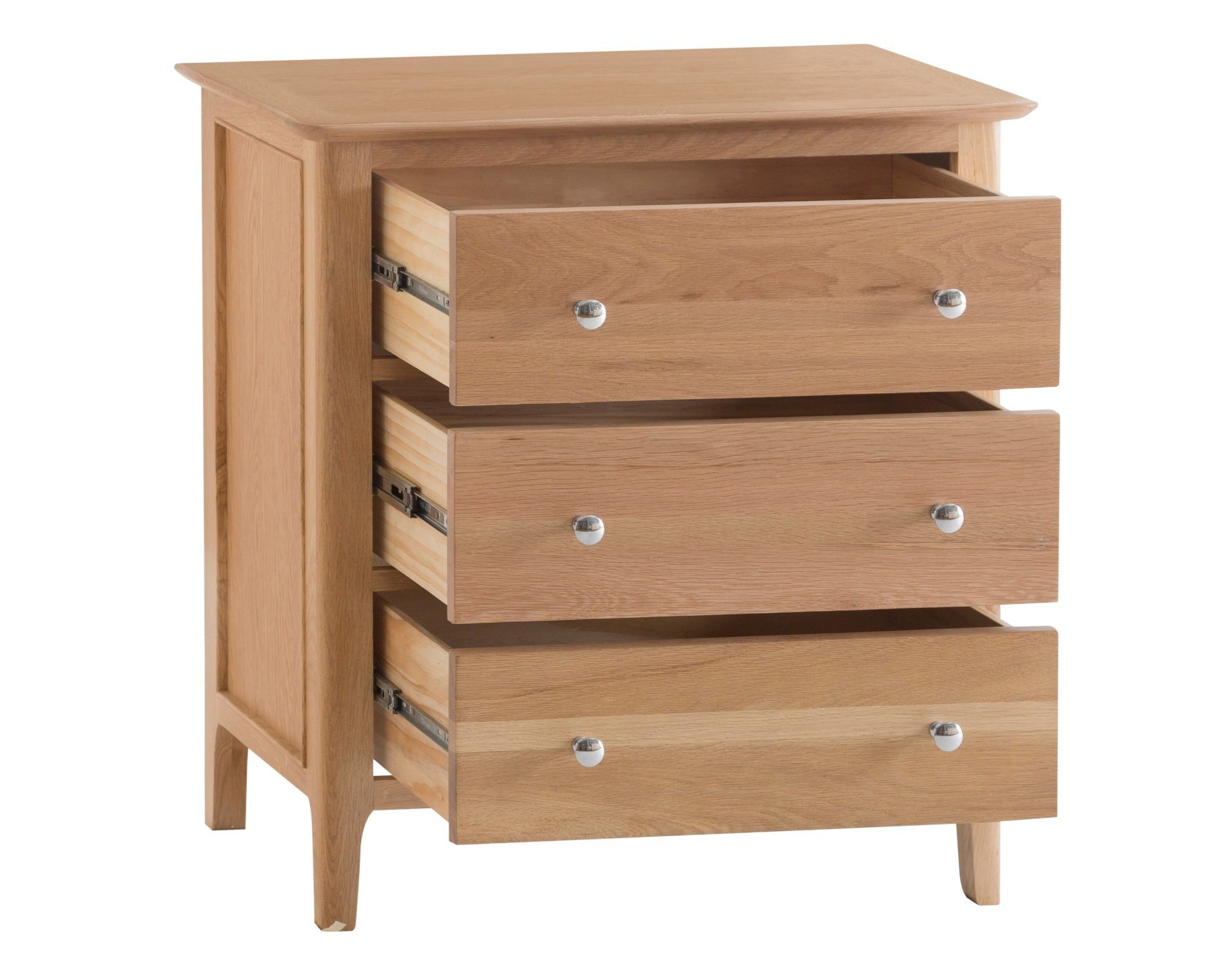 Oxford Oak 3 Drawer Chest of Drawers Furniture World