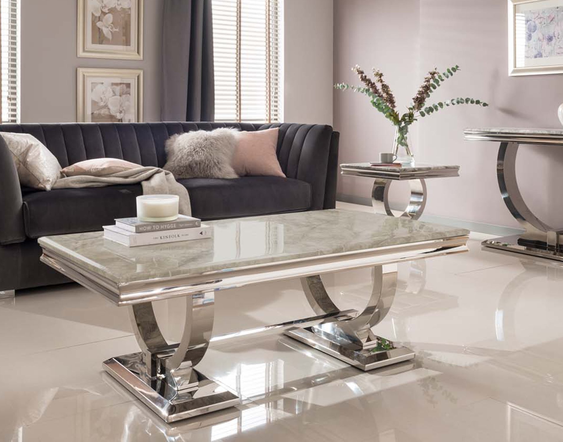 Arianna Cream Marble Coffee Table Furniture World