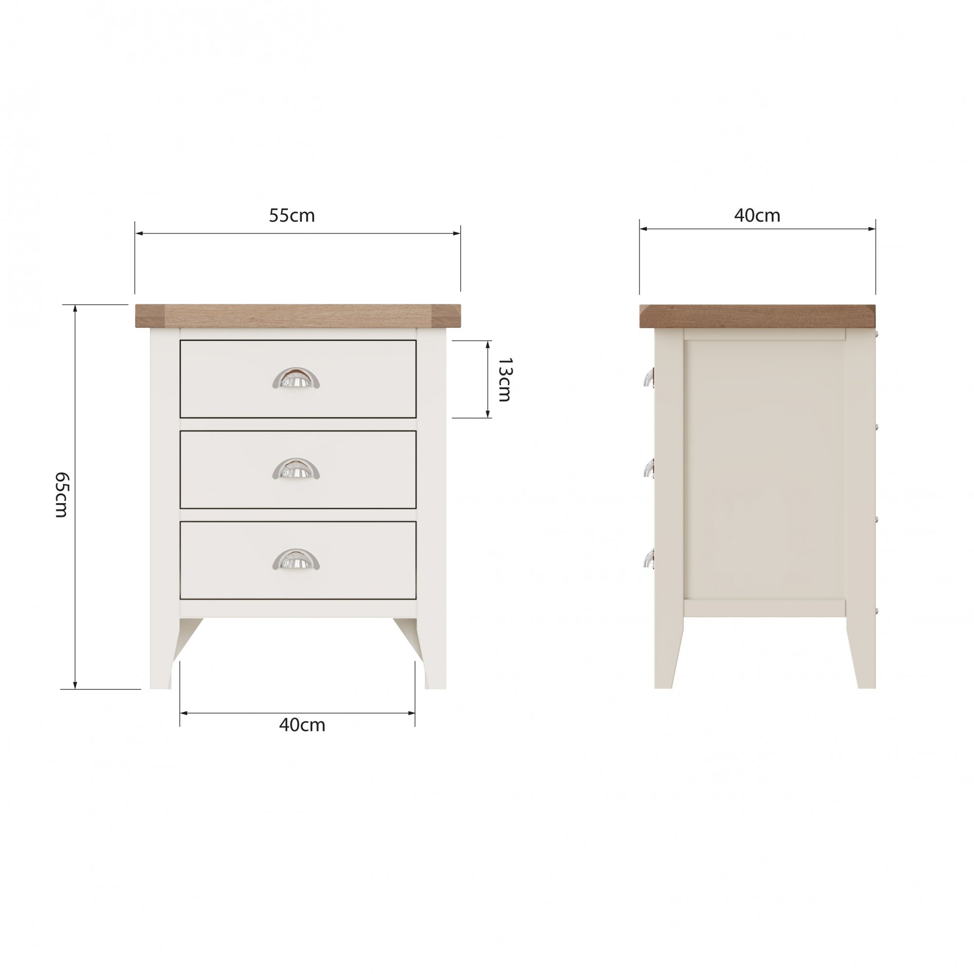 St Ives White Painted Extra Large Bedside Table Furniture World