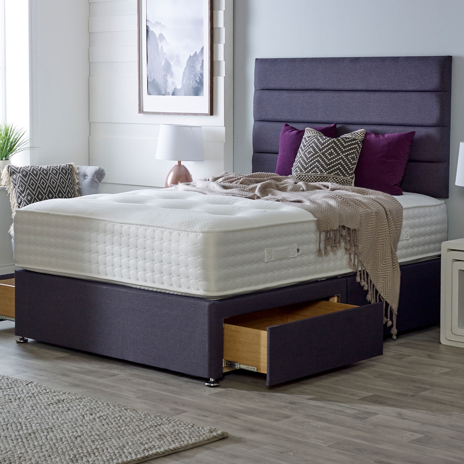 Purple shop divan bed