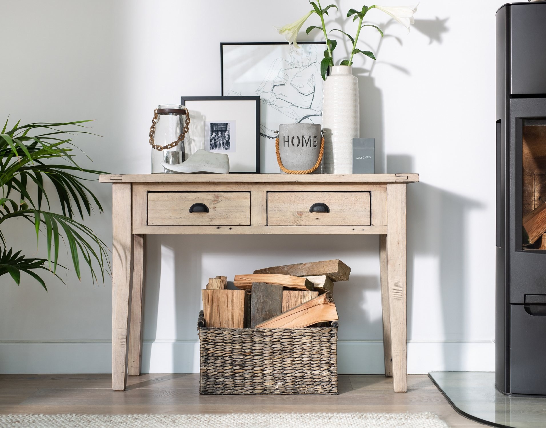 Malta Reclaimed Wood Console Table Valetta Valencia Furniture World