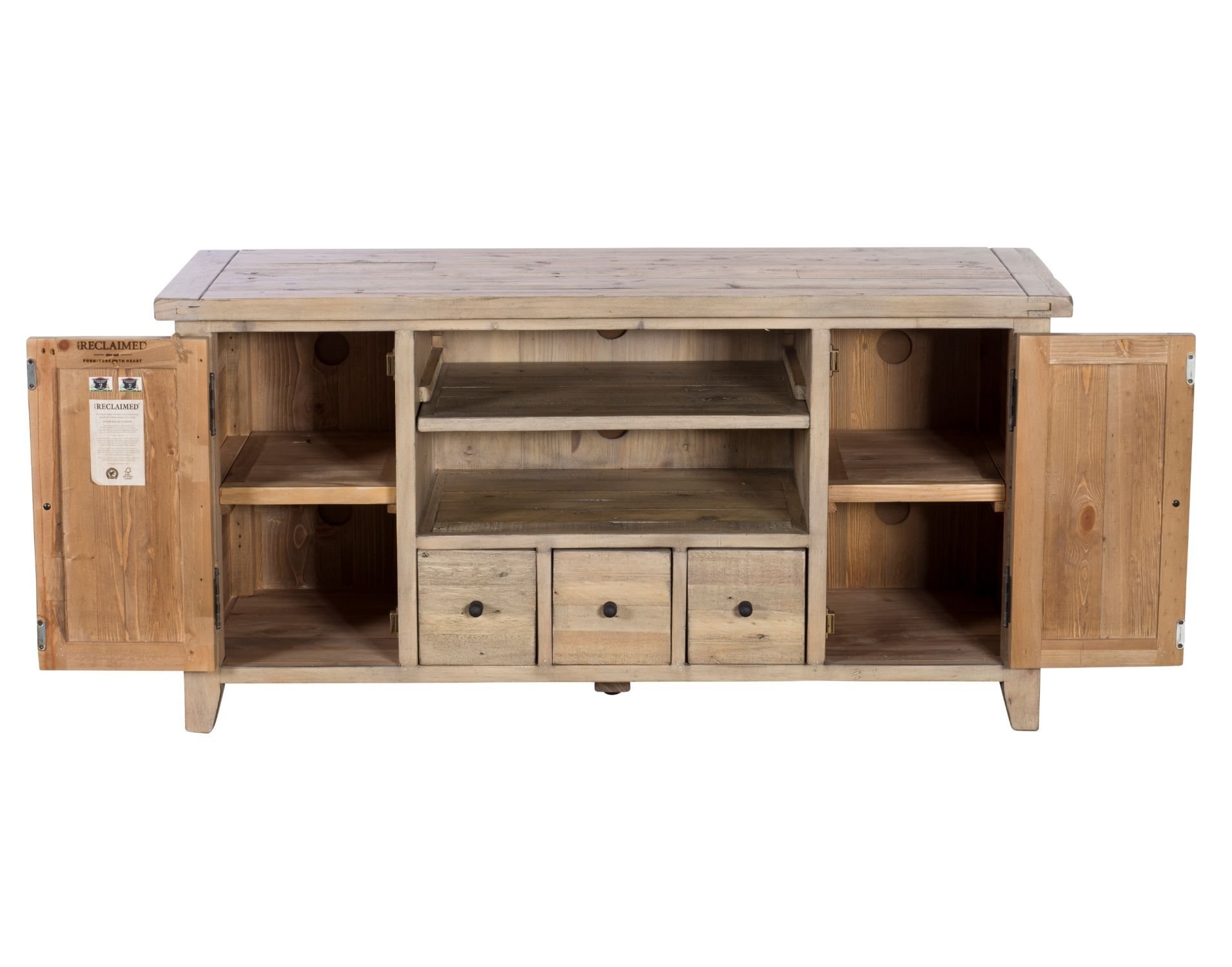 Malta Reclaimed Wood TV Unit Valetta Valencia Furniture World