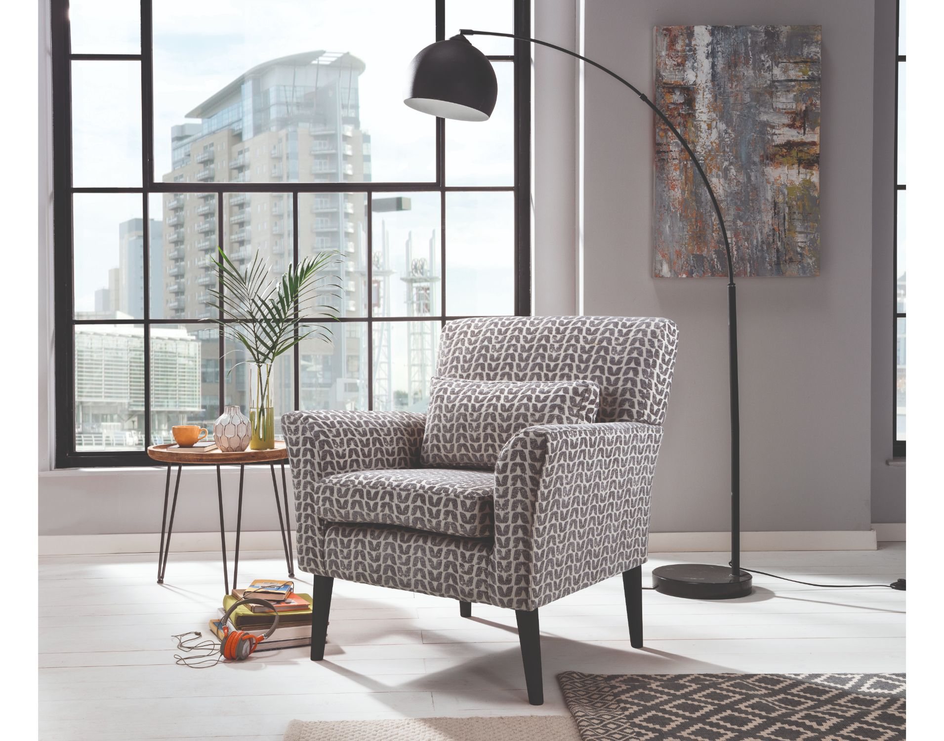 Delta Accent Chair In Isla Charcoal Furniture World