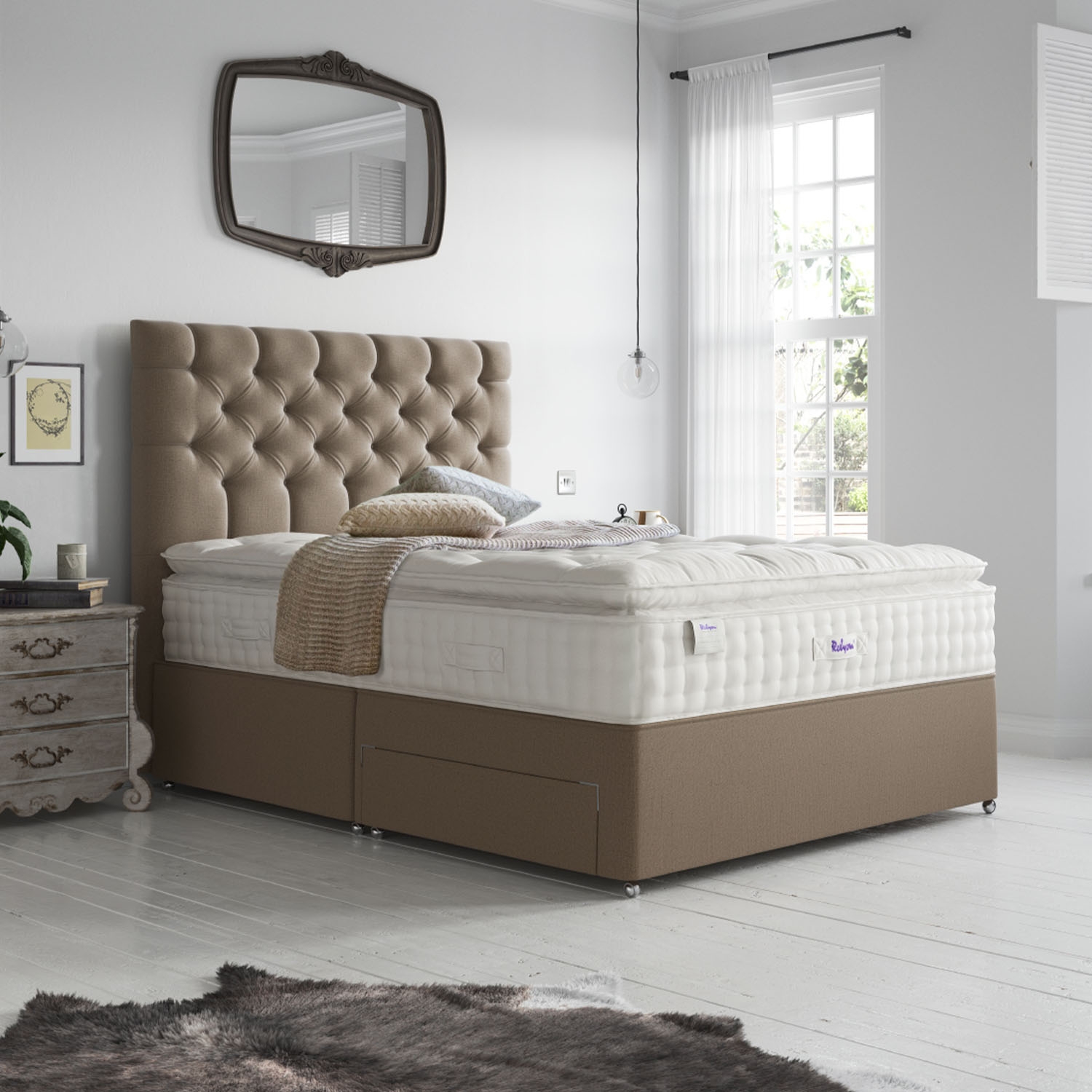 Natural cheap divan bed