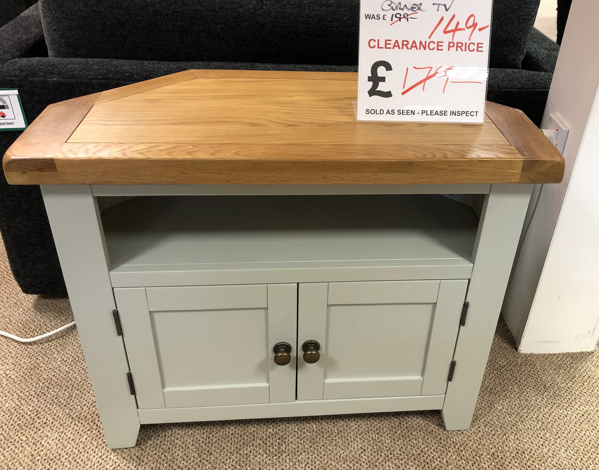 Store Clearance Items Arklow Painted Corner TV Unit Furniture World