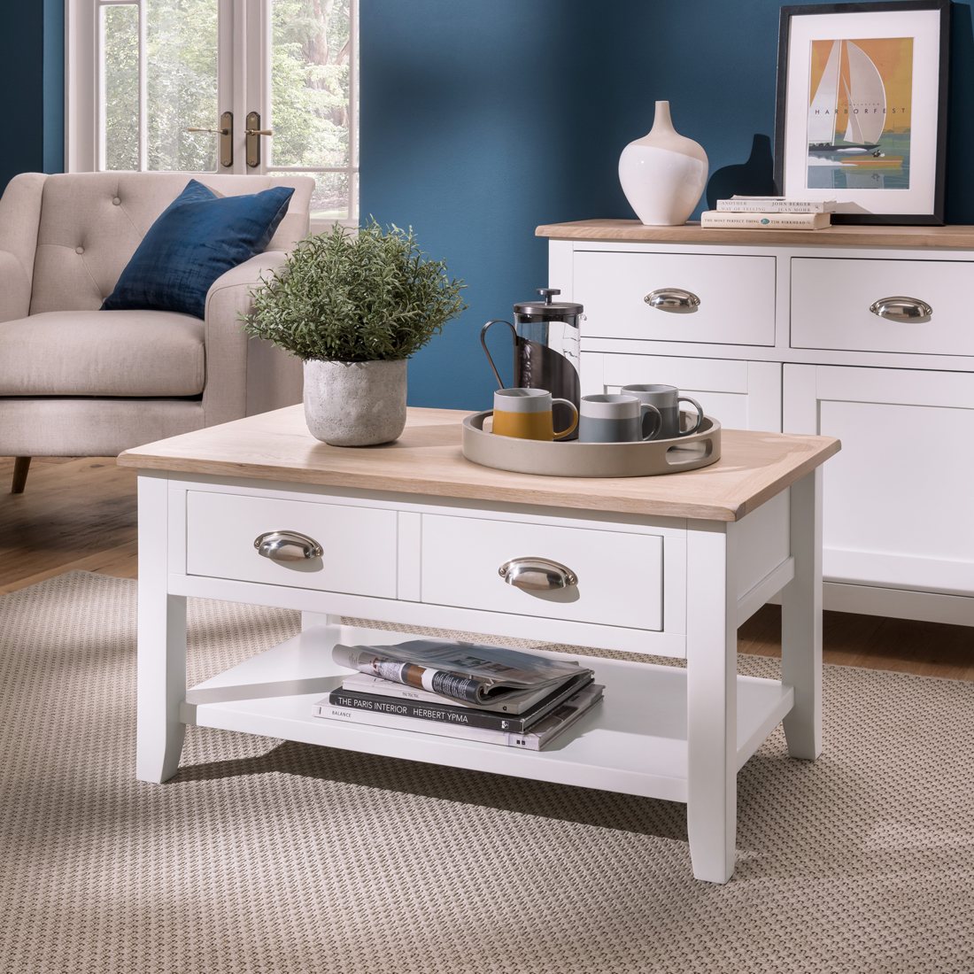 Living room white clearance coffee table