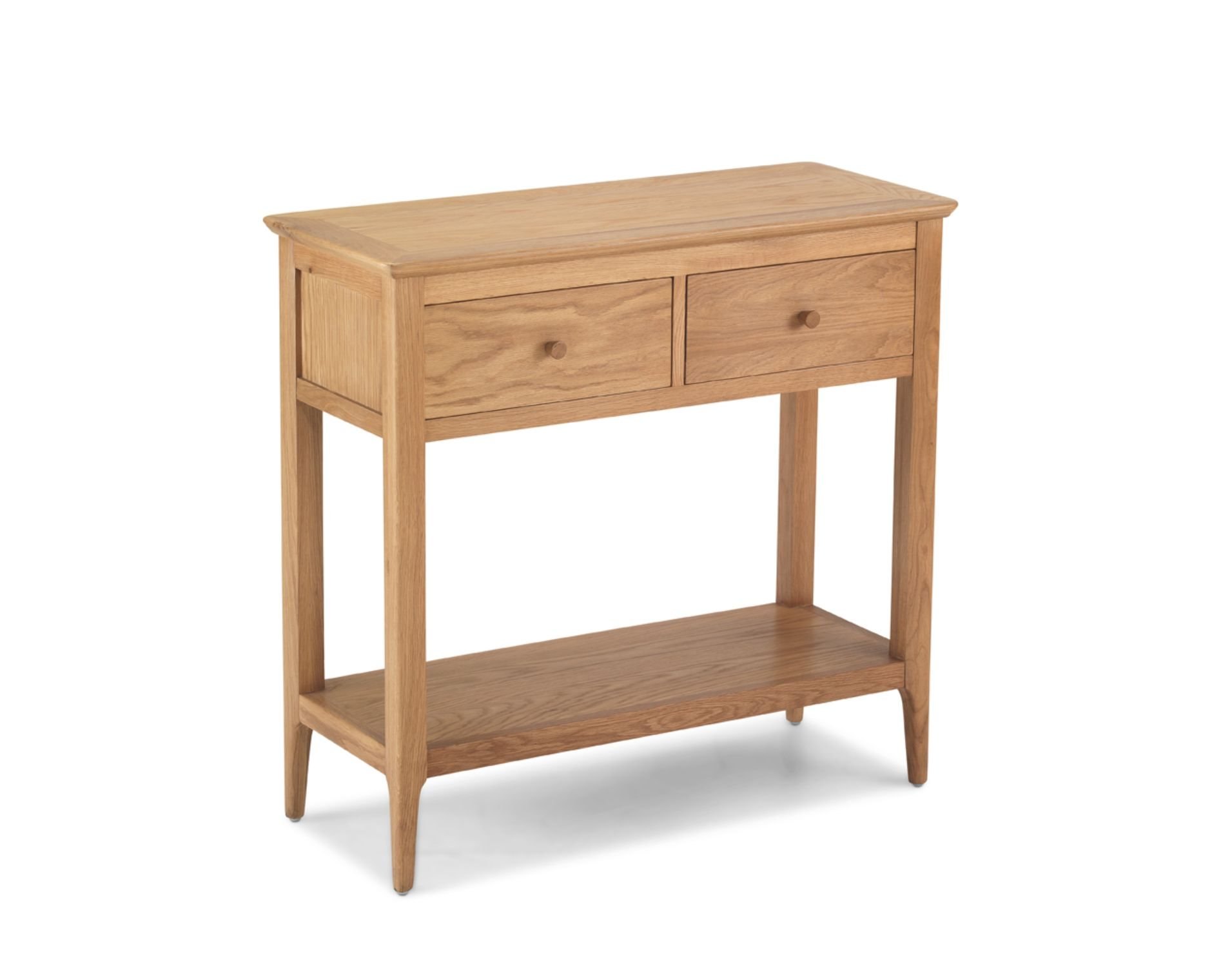 Oak City Worsley 2 Drawer Small Telephone Console Table Furniture World