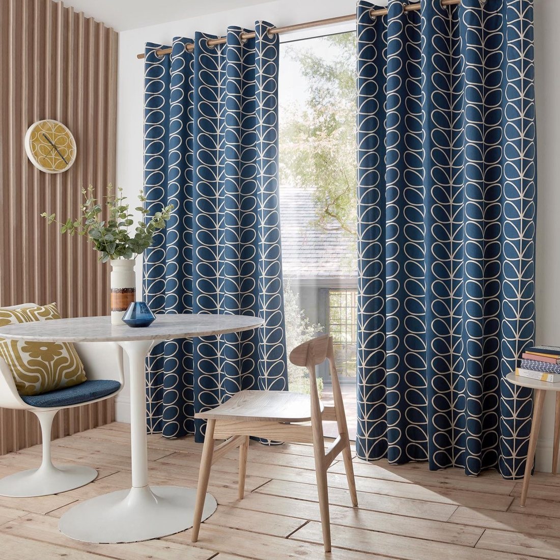 Orla Kiely Linear Stem Eyelet Curtains Whale Furniture World