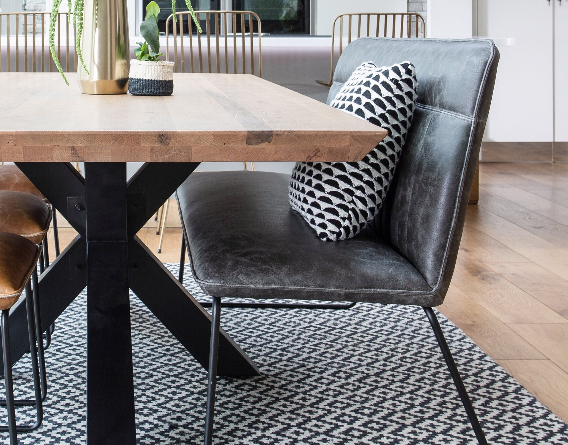 Shoreditch Solid Oak 200cm Hoxton Dining Table Set Furniture World