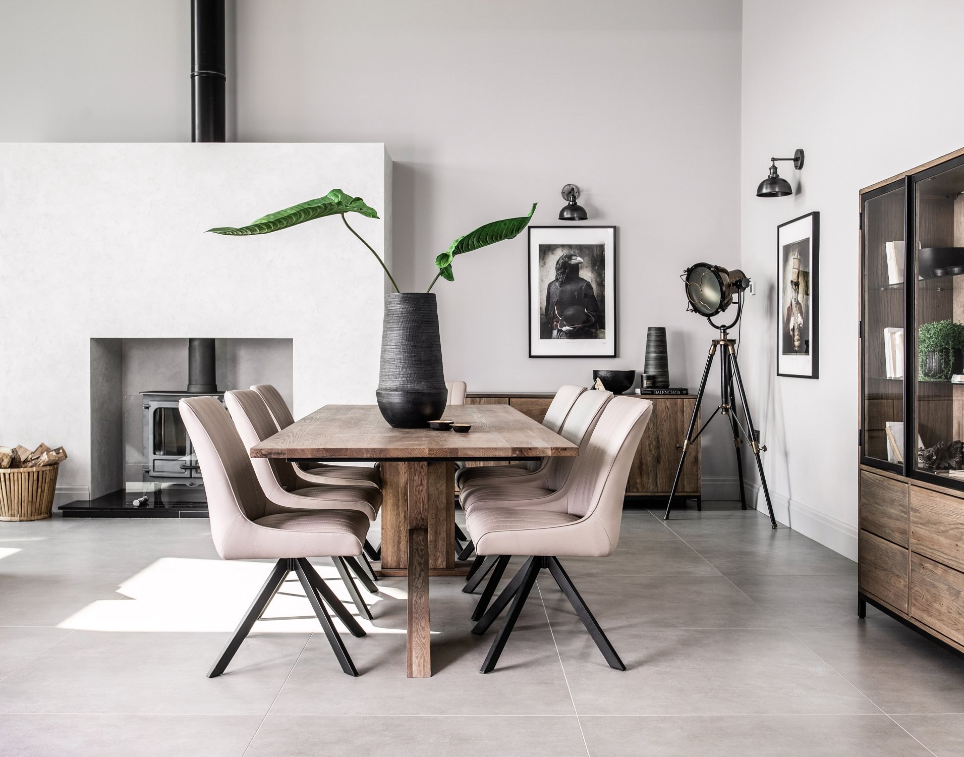 Chloe Taupe Leather Dining Chair - Furniture World