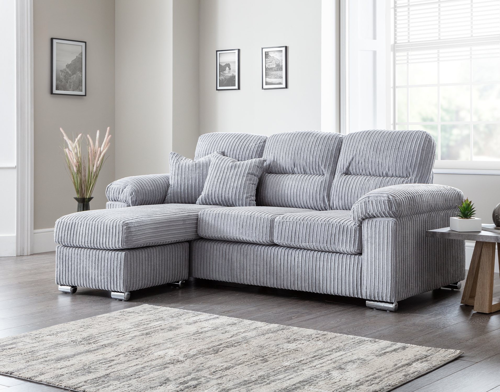 Lucinda Home Small Chaise Fabric Sofa Furniture World