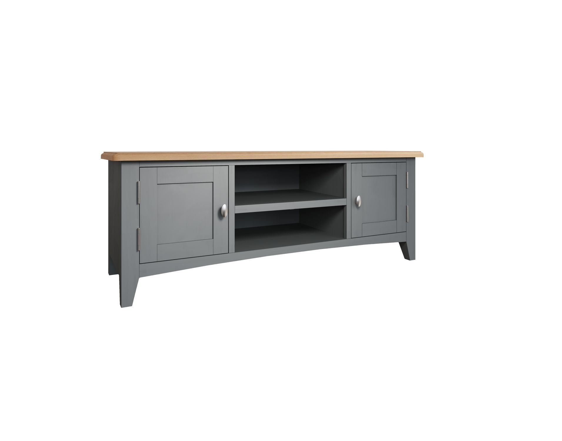 grey painted oak tv unit