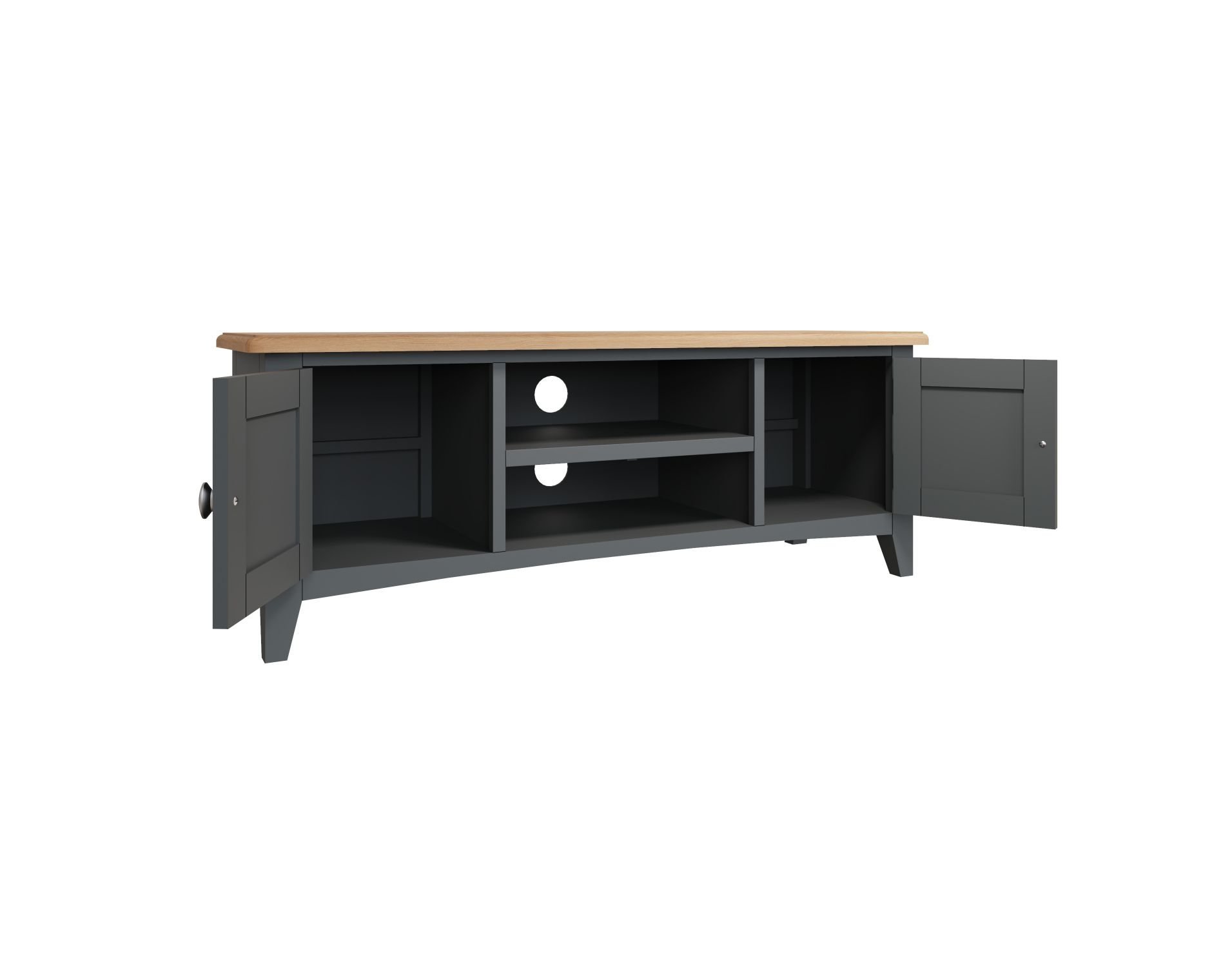 grey painted oak tv unit