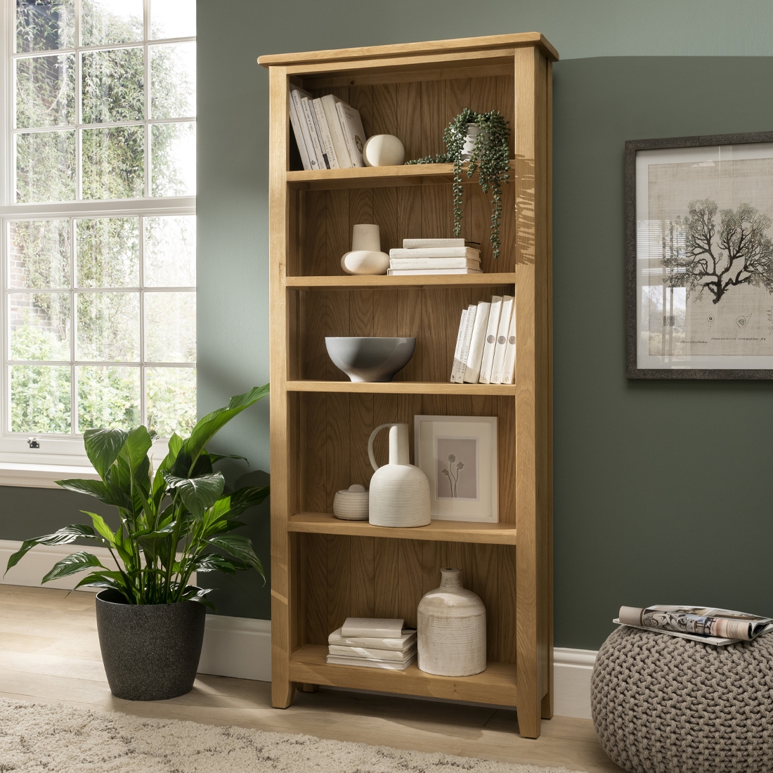 Oak City - NEW Nebraska Modern Oak Tall Bookcase