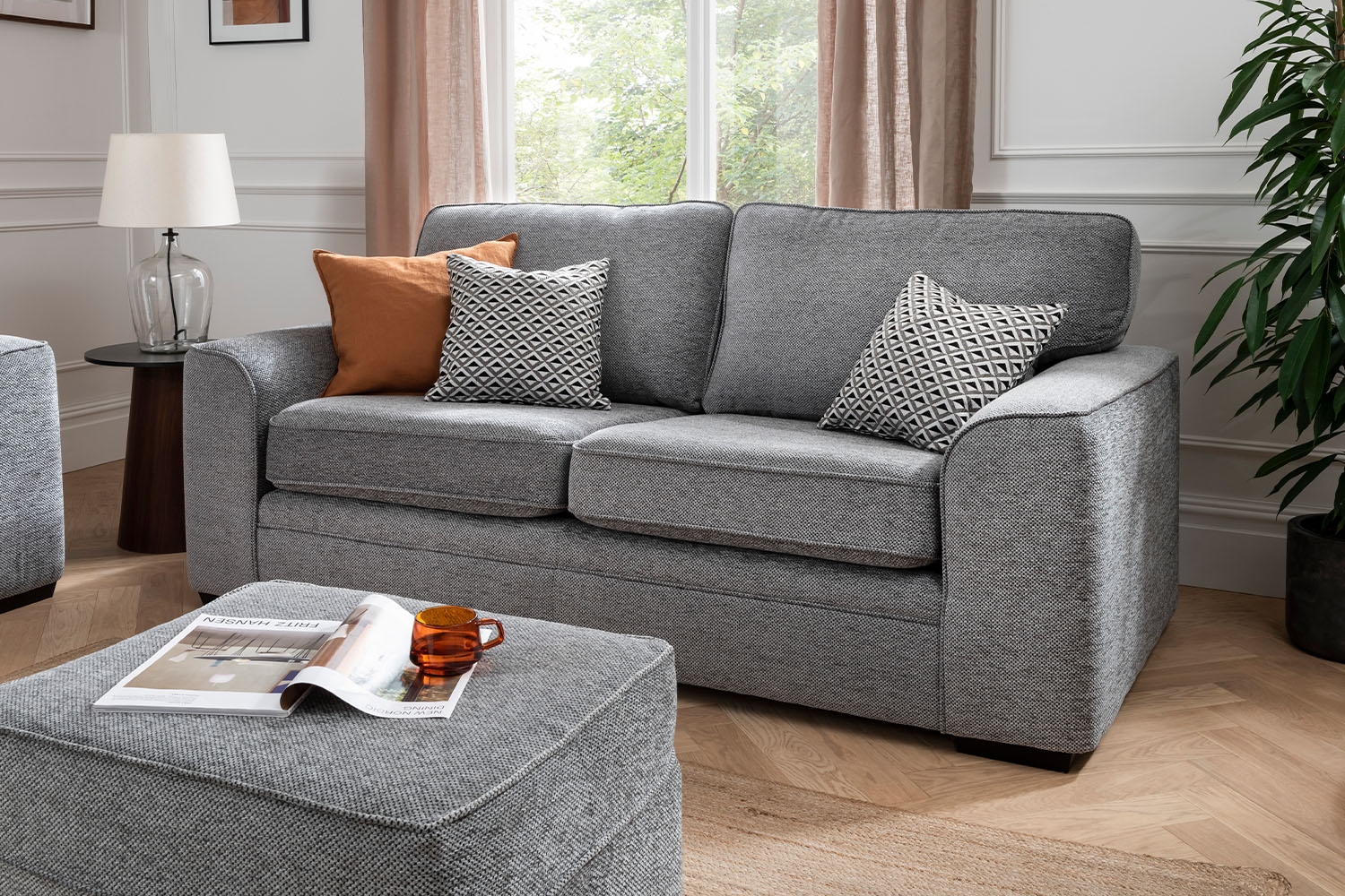 Grey 2 seater and online 3 seater sofa