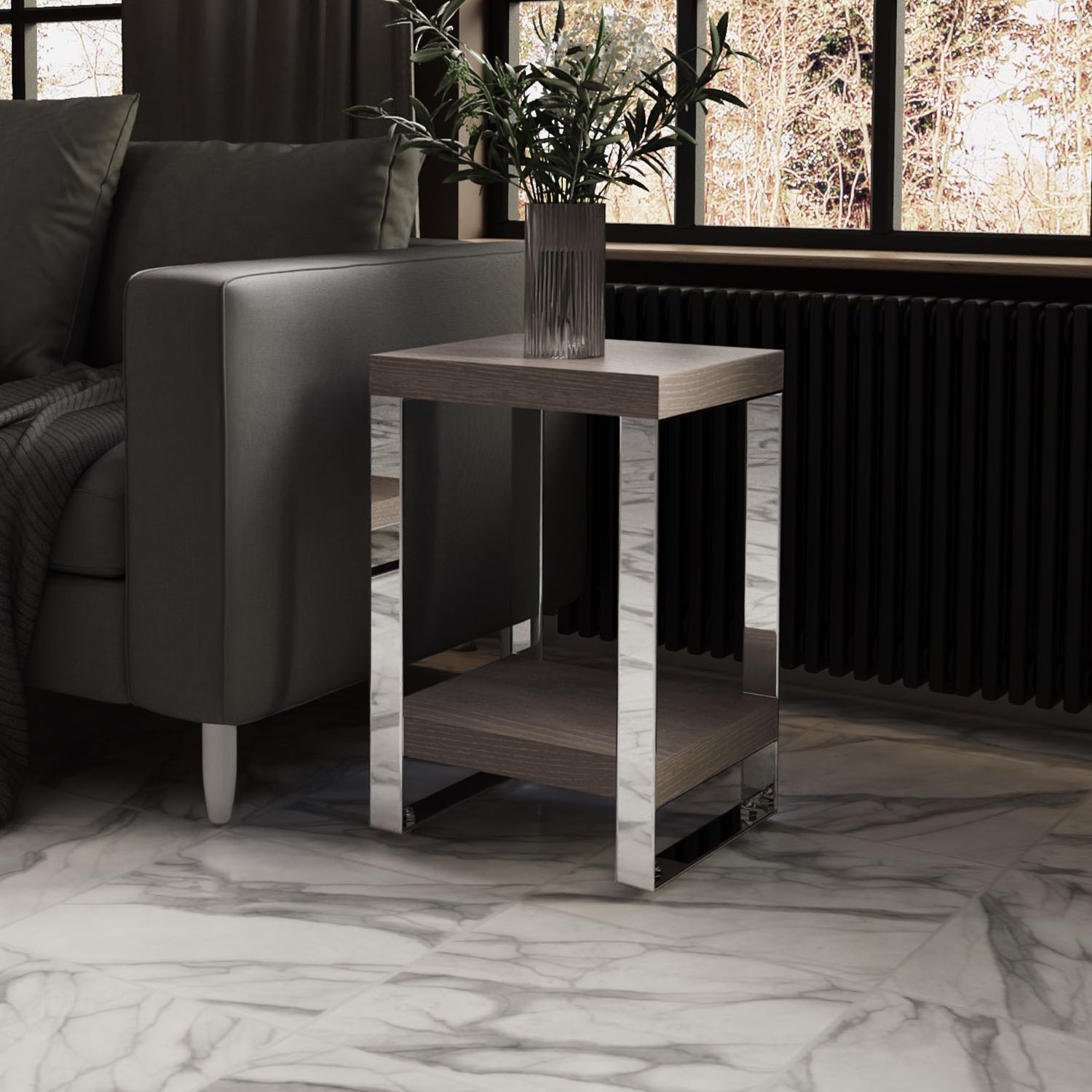 Grey oak end table online