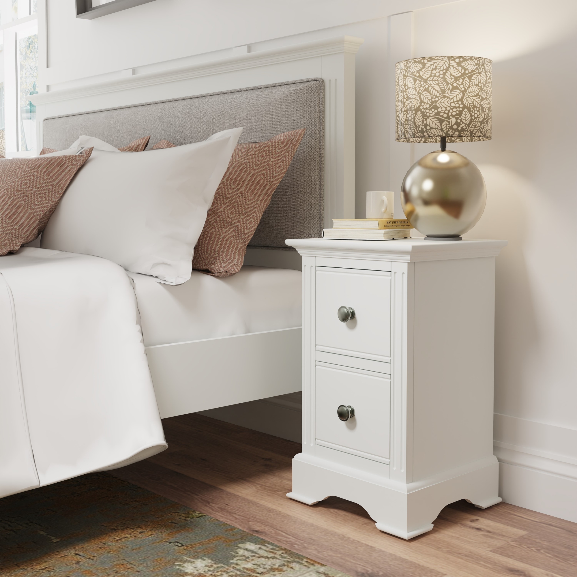 comprehensive disease Self-indulgence Oak City - Cotswold White Small Bedside Table - Furniture World