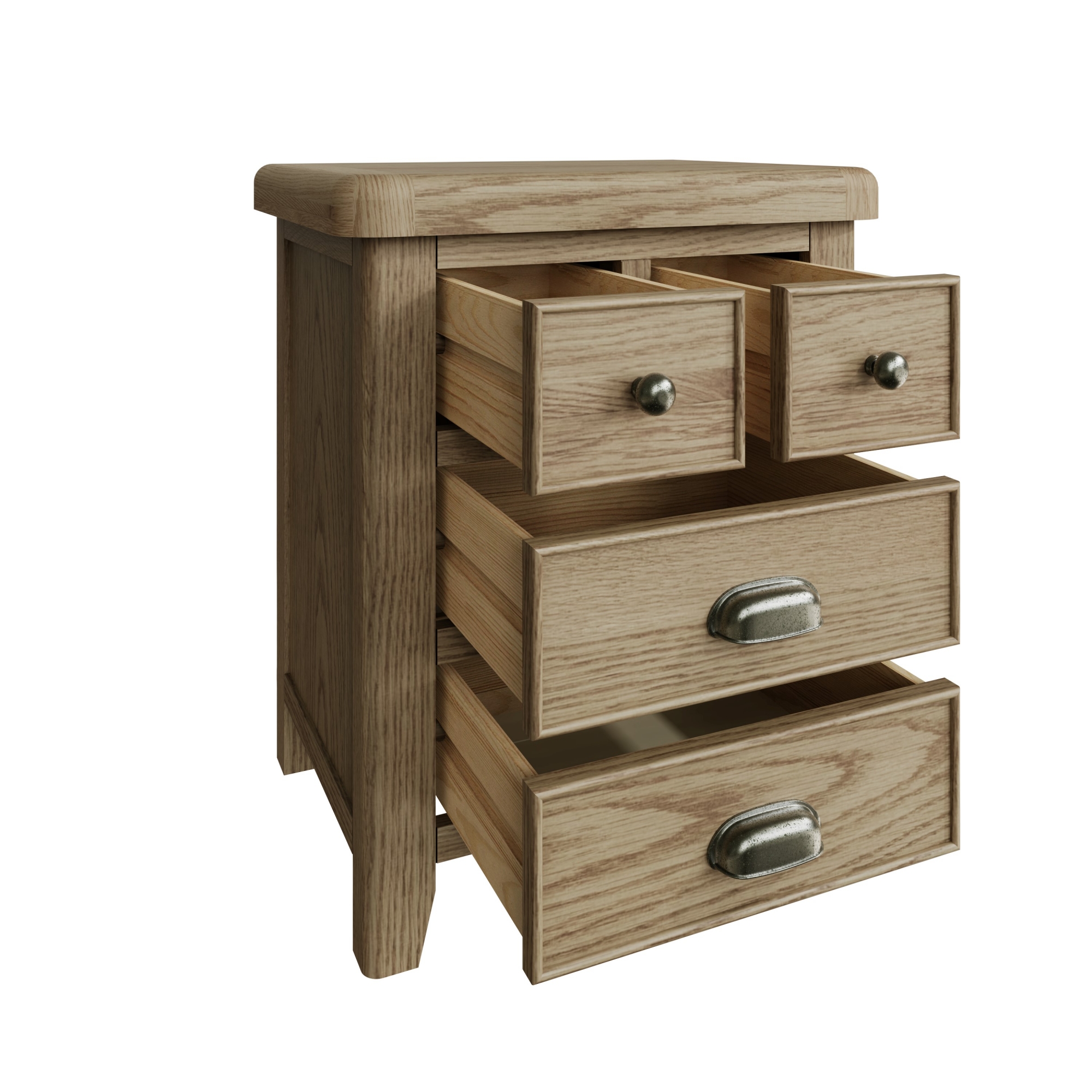 Smoked Oak Extra Large Bedside Table Furniture World