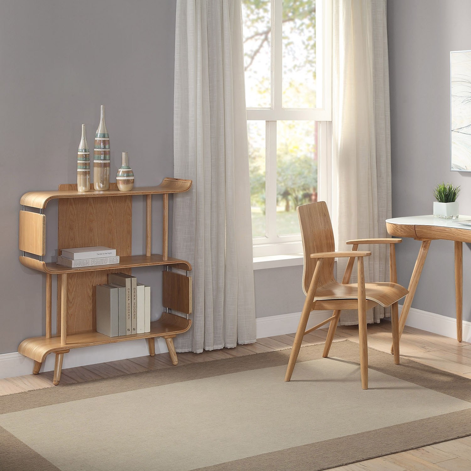 Vienna Short Bookcase Oak Furniture World