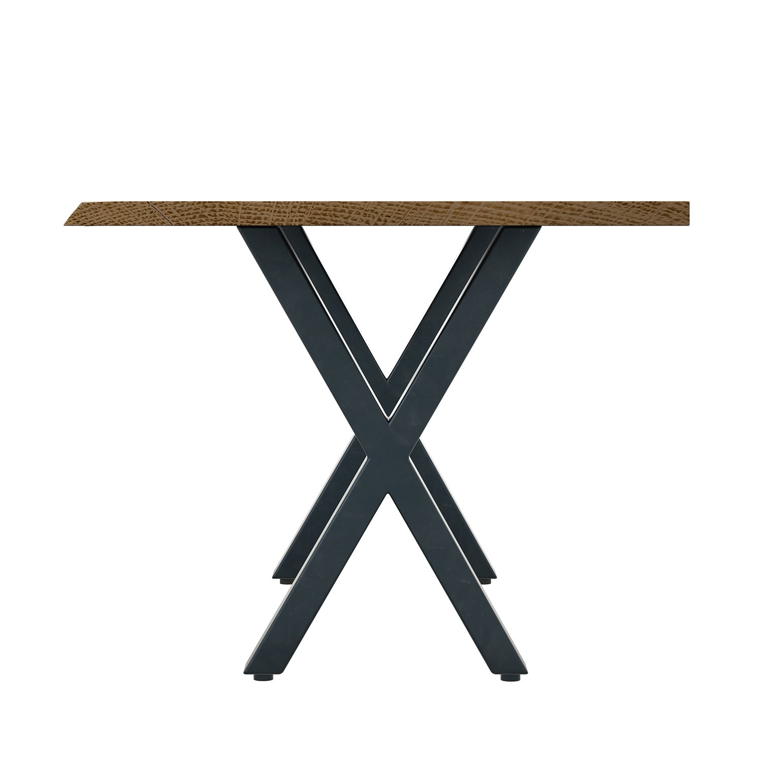 Live Edge Reclaimed Wood 2m Dining Table with X Shaped Legs in Natural