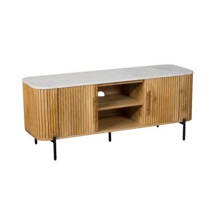 Reed Mango Wood & Marble TV Unit