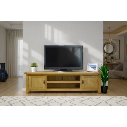 Cotswold Rustic Oak Extra Large TV Stand 180cm Wide