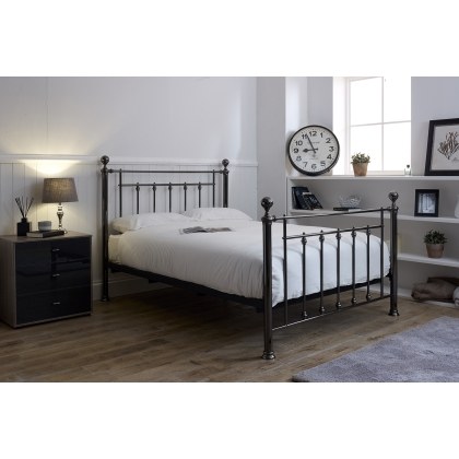 Liberty Metal Bed Frame in Black Chrome
