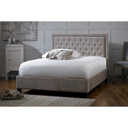 Rockford Fabric Bed Frame in Mink