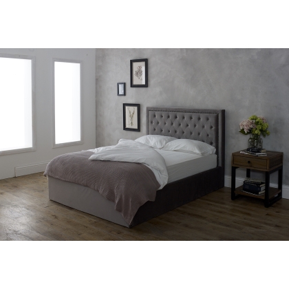 Rockford Fabric Bed Frame in Silver