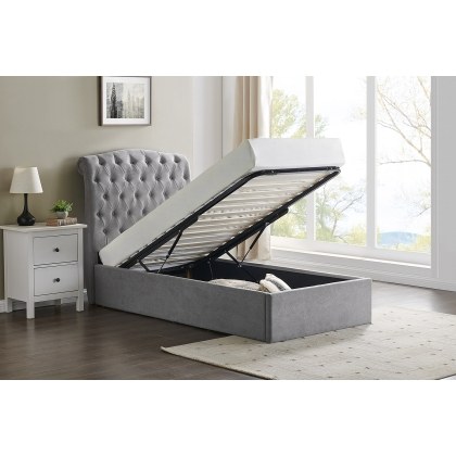 Rosalie Fabric Ottoman Storage Bed Frame in Light Grey Rosalie Fabric Ottoman Storage Bed Frame in Light Grey