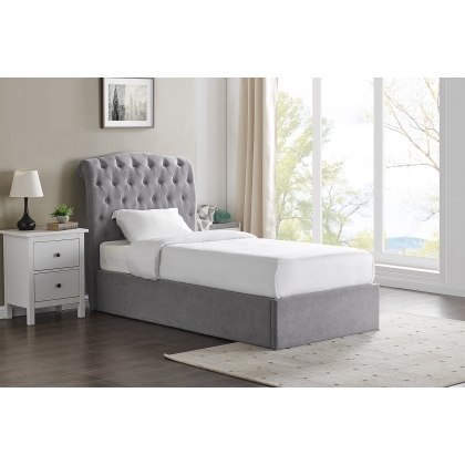 Rosalie Fabric Ottoman Storage Bed Frame in Light Grey Rosalie Fabric Ottoman Storage Bed Frame in Light Grey