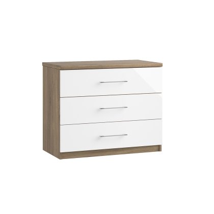 Calgary High-Gloss 3 Drawer Chest of Drawers