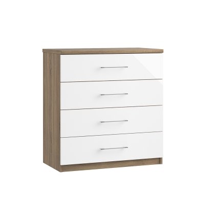 Calgary High-Gloss 4 Drawer Chest of Drawers