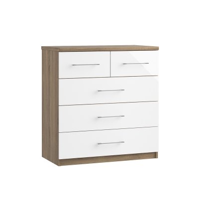 Calgary High-Gloss 3 + 2 Drawer Chest of Drawers