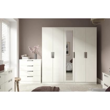 Milly High-Gloss 4 Drawer Chest of Drawers with Deep Drawer