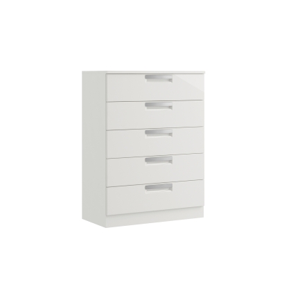 Milly High-Gloss 5 Drawer Chest of Drawers