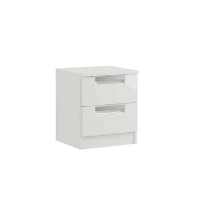 Milly High-Gloss 2 Drawer Bedside Table