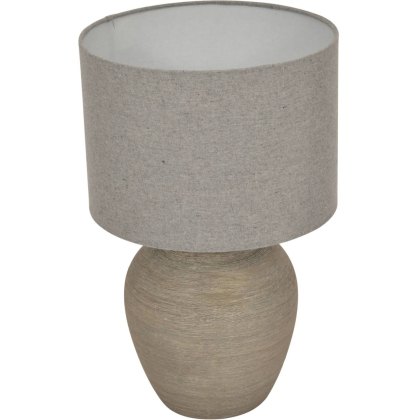 Baslow Etched Grey Large Ceramic Lamp with Shade Baslow Etched Grey Large Ceramic Lamp with Shade
