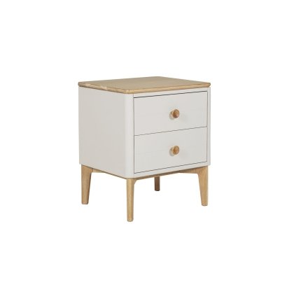 Vida Living Marlow Bedside Table in Cashmere Oak and Taupe
