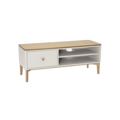 Vida Living Marlow TV Stand in Cashmere Oak and Taupe