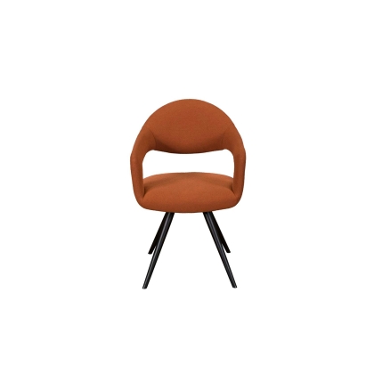 Jasmine Boucle Fabric Orange Dining Chair