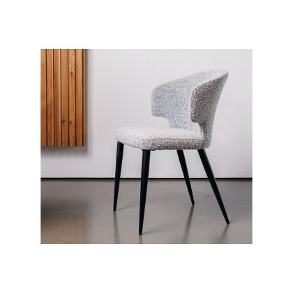 CLEARANCE - Belle Boucle Grey Fabric Occasional Dining Chair