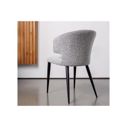 Belle Boucle Grey Fabric Occasional Dining Chair