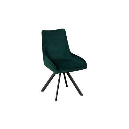 Brooke Green Recycled Velvet Dining Chair with Diamond Stitching
