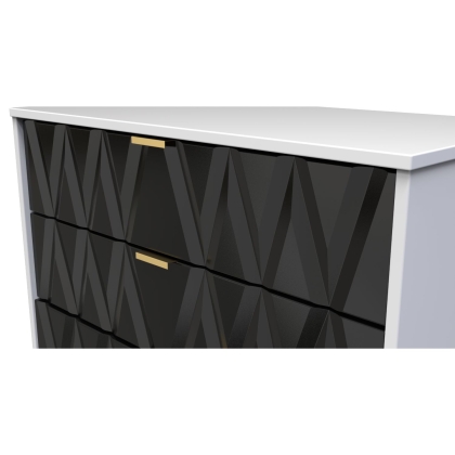 5 Drawer Wide Chest of Drawers with Diamond Panel Design